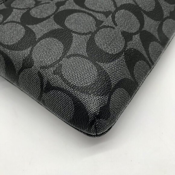 Coach Black And Gray Monogram Signature Canvas File Crossbody Bag F58316 - Picture 6 of 11